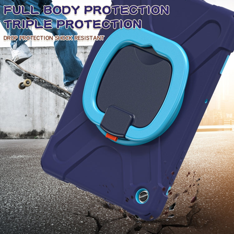 Samsung Galaxy Tab A9+ Silicone Hybrid PC Tablet Case with Holder, showcasing its durable design and functional features.